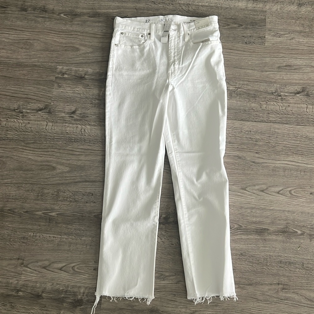 NWT J. crew White Slim Boyfriend Jeans